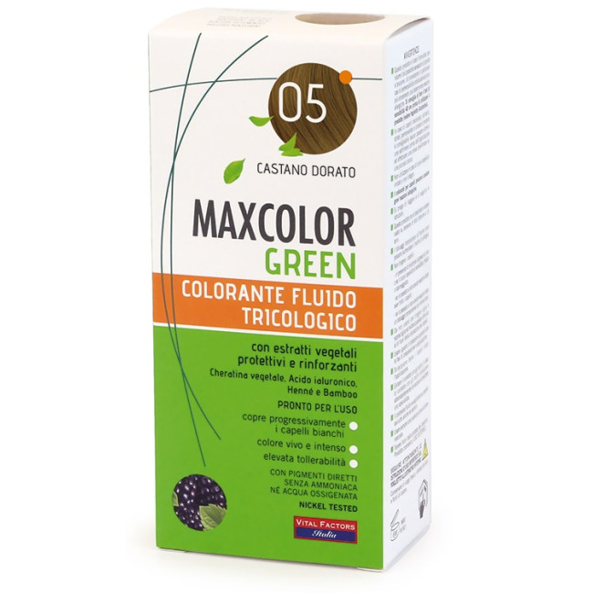 MAXCOLOR GREEN 05 CASTANO DORATO 75 ML + BALSAMO 15 ML MAXCOLOR GREEN 05 CASTANO DORATO 75 ML + BALSAMO 15 ML