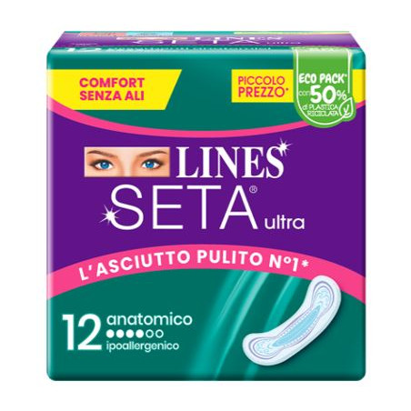 LINES SETA ULTRA ASSORBENTI ANATOMICO DWCT 12 PEZZI