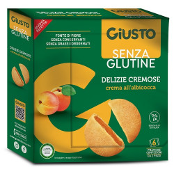 GIUSTO SENZA GLUTINE DELIZIE CREMOSE ALBICOCCA 6 CONFEZIONI DA 30 G