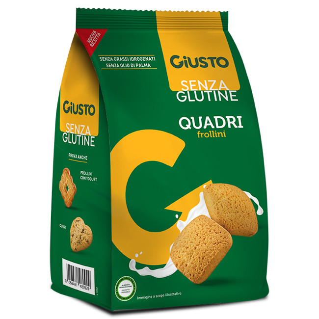 GIUSTO SENZA GLUTINE QUADRI FROLLINI 200 G GIUSTO SENZA GLUTINE QUADRI FROLLINI 200 G