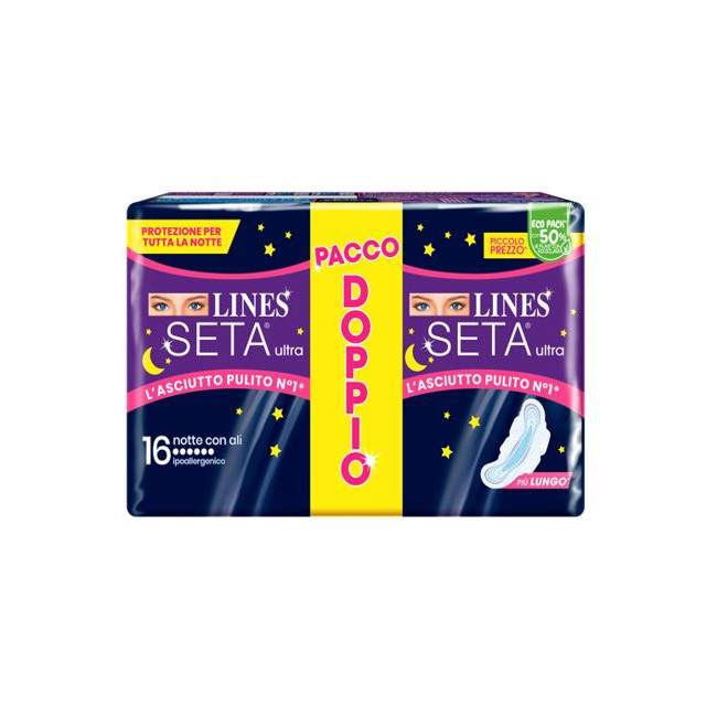 LINES SETA ULTRA ASSORBENTI NOTTE VP DWCT 16 PEZZI LINES SETA ULTRA ASSORBENTI NOTTE VP DWCT 16 PEZZI
