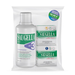 SAUGELLA ACTI3 DETERGENTE INTIMO + 2 SCATOLE ASSORBENTI GIORNO E NOTTE