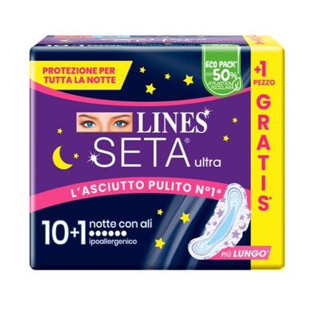 LINES SETA ULTRA ASSORBENTI NOTTE CP 10+1 PEZZI