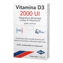 Confezione da 30 film orodisperdibili di Ibsa Vitamina d3