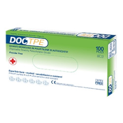 GUANTO IN POLIETILENE ELASTICIZZATO PRIVO DI TALCATURA SUPERFICIE LEGGERMENTE GOFFRATA 100 PEZZI