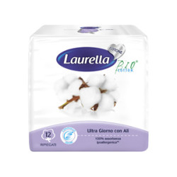 ASSORBENTE LAURELLA IN COTONE ULTRA GIORNO CON ALI 12 PEZZI