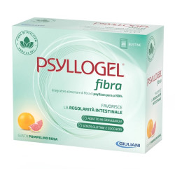 Confezione da 20 bustine di Psyllogel Fibra Pompelmo Rosa integratore per la stitichezza