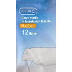 ALVITA GARZA STERILE IN TESSUTO NON TESSUTO 18X40CM 12 PEZZI