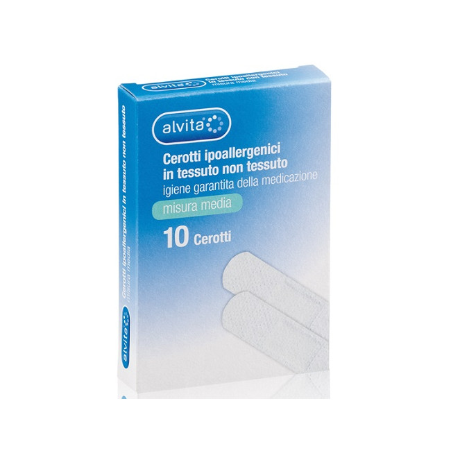 ALVITA CEROTTO IN TESSUTO NON TESSUTO ESTENSIBILE BIANCO CON TAMPONE ANTISETTICO MEDIO 10 PEZZI ALVITA CEROTTO IN TESSUTO NON TESSUTO ESTENSIBILE BIANCO CON TAMPONE ANTISETTICO MEDIO 10 PEZZI
