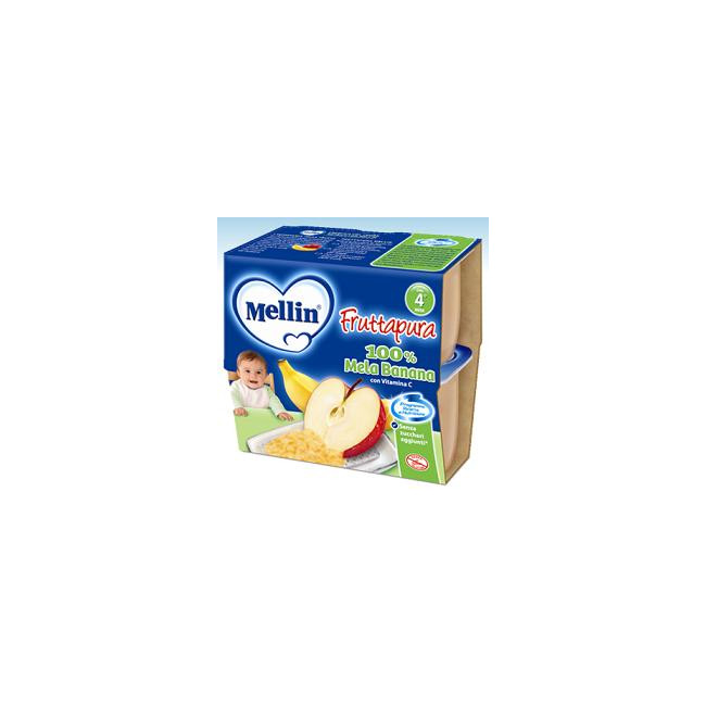 MELLIN FRUTTA PURA MELA BANANA 100 G 4 PEZZI MELLIN FRUTTA PURA MELA BANANA 100 G 4 PEZZI