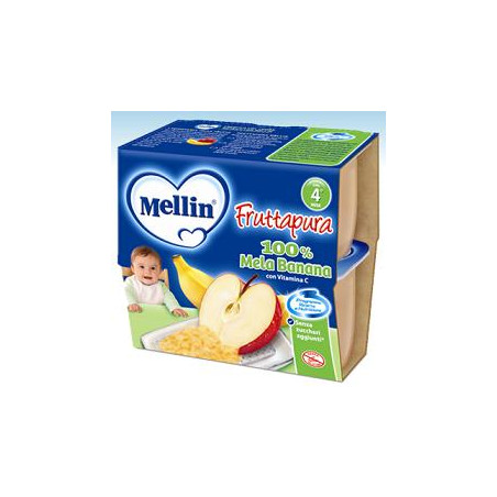 MELLIN FRUTTA PURA MELA BANANA 100 G 4 PEZZI MELLIN FRUTTA PURA MELA BANANA 100 G 4 PEZZI