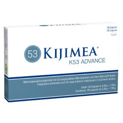 Confezione da 28 capsule di Kijimea K53 Advance integratore per l'equilibrio della flora intestinale.