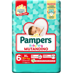 PAMPERS BABY DRY PANNOLINO MUTANDINA XL SMALL PACK 14 PEZZI