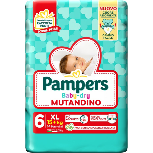 PAMPERS BABY DRY PANNOLINO MUTANDINA XL SMALL PACK 14 PEZZI PAMPERS BABY DRY PANNOLINO MUTANDINA XL SMALL PACK 14 PEZZI