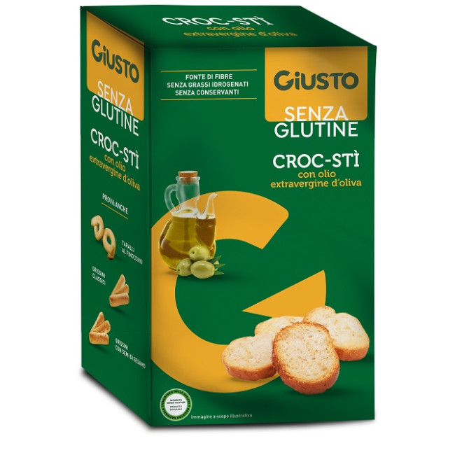 GIUSTO SENZA GLUTINE CROC-STI' CON OLIO EXTRAVERGINE D'OLIVA 100 G GIUSTO SENZA GLUTINE CROC-STI' CON OLIO EXTRAVERGINE D'OLIVA 100 G