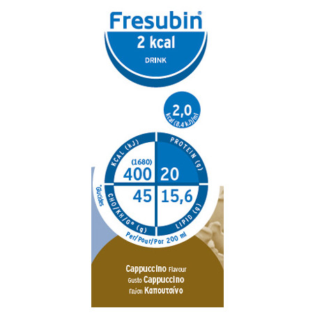 FRESUBIN 2 KCAL DRINK CAPPUCCINO 4 FLACONI X 200 ML
