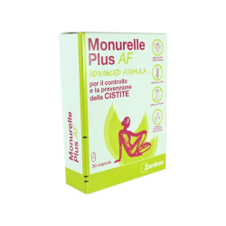 Confezione da 30 capsule di Monurelle plus AF formula avanzata integratore per la cistite.