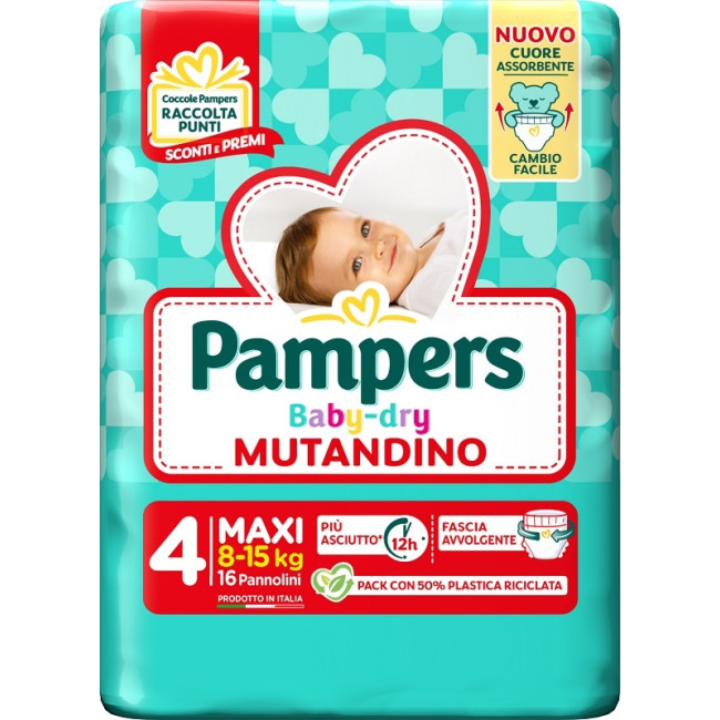 PAMPERS BABY DRY PANNOLINO MUTANDINA MAXI SMALL PACK 16 PEZZI PAMPERS BABY DRY PANNOLINO MUTANDINA MAXI SMALL PACK 16 PEZZI