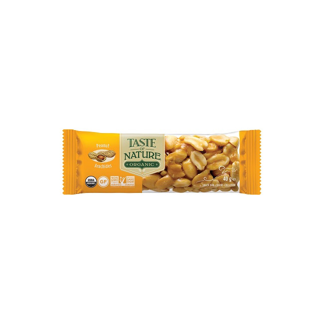 TASTE OF NATURE BARRETTA ALLE ARACHIDI BIO VEGAN AD ALTO CONTENUTO DI FIBRE 40 G TASTE OF NATURE BARRETTA ALLE ARACHIDI BIO VEGAN AD ALTO CONTENUTO DI FIBRE 40 G