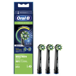 ORALB CROSS ACTION BLACK EB50 TESTINE PER SPAZZOLINO ELETTRICO 3 PEZZI