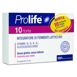 Confezione da 20 capsule di Prolife 10 forte integratore di fermenti lattici vivi 20 capsule