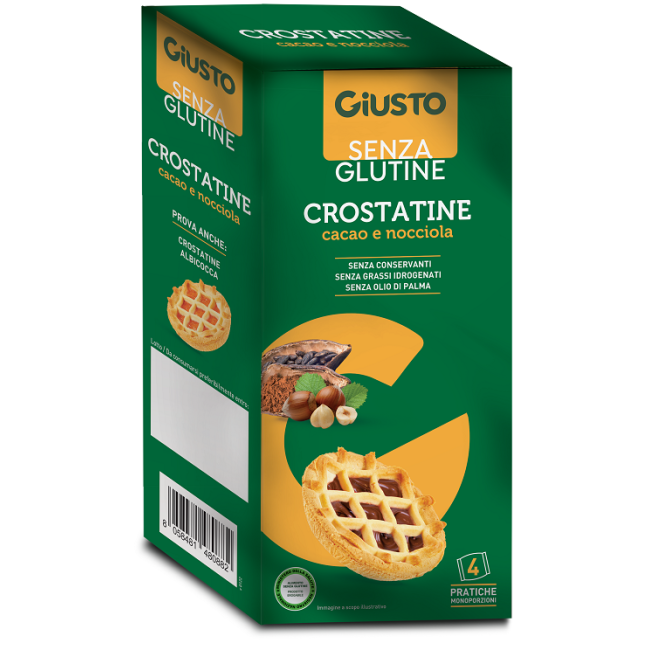 GIUSTO SENZA GLUTINE CROSTATINA CACAO NOCCIOLE 4 PEZZI DA 45 G GIUSTO SENZA GLUTINE CROSTATINA CACAO NOCCIOLE 4 PEZZI DA 45 G