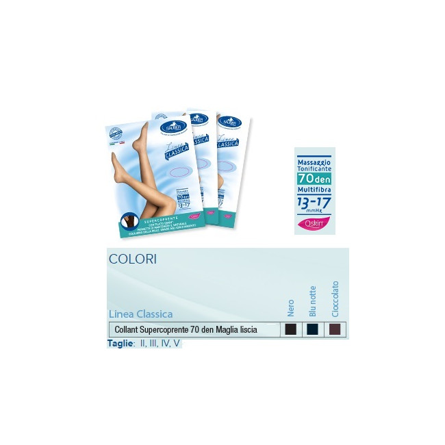SAUBER COLLANT 70 DENARI SUPER COPRENTE MAGLIA LISCIA BLU 3 LINEA CLASSICA