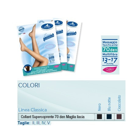 SAUBER COLLANT 70 DENARI SUPER COPRENTE MAGLIA LISCIA BLU 3 LINEA CLASSICA