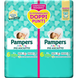 PAMPERS BABY DRY PANNOLINO DUO DOWNCOUNT XL 26 PEZZI