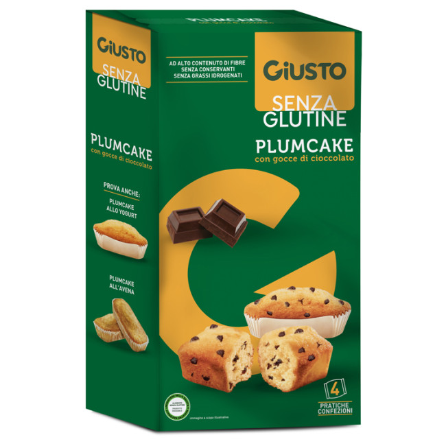 GIUSTO SENZA GLUTINE PLUMCAKE CON GOCCE DI CIOCCOLATO 160 G GIUSTO SENZA GLUTINE PLUMCAKE CON GOCCE DI CIOCCOLATO 160 G