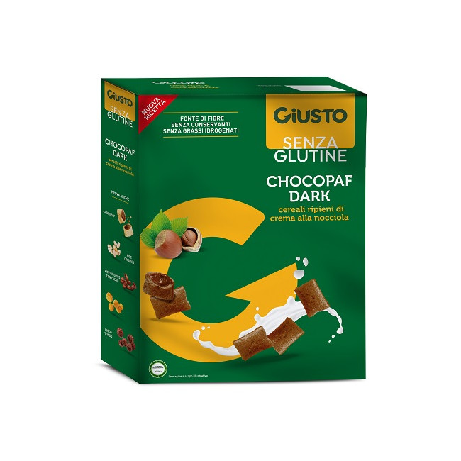 GIUSTO SENZA GLUTINE CHOCOPAFF DARK 300 G GIUSTO SENZA GLUTINE CHOCOPAFF DARK 300 G