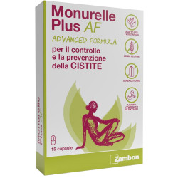 Confezione da 15 capsule di Monurelle plus AF formula avanzata integratore per la cistite.