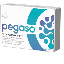 Confezione da 30 capsule di Pegaso Enterodophilus integratore di fermenti lattici.