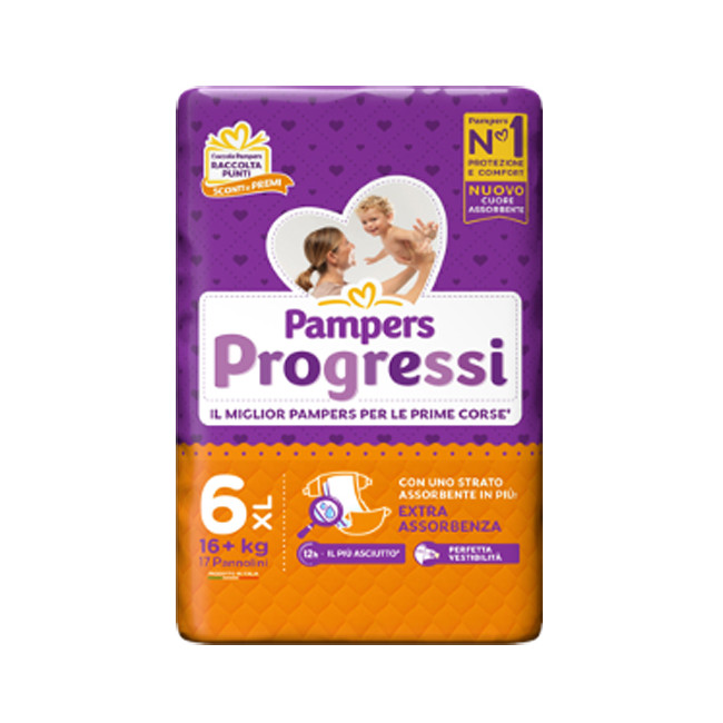 PAMPERS PROGRESSI XL 17 PEZZI PAMPERS PROGRESSI XL 17 PEZZI