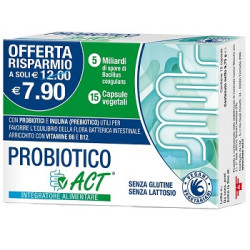 Confezione da 15 Capsule di Probiotico Act integratore di fermenti lattici
