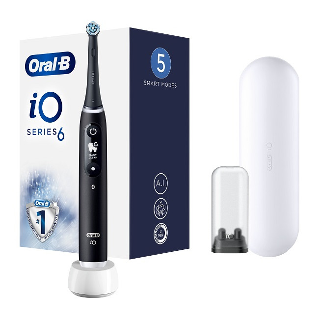 ORAL-B IO 6 BLACK SPAZZOLINO ELETTRICO + 2 REFILL ORAL-B IO 6 BLACK SPAZZOLINO ELETTRICO + 2 REFILL