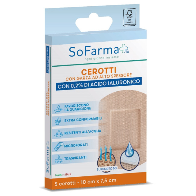 CEROTTO CICATRIZZANTE 10X7,5 CM 5 PEZZI SOFARMAPIU' CEROTTO CICATRIZZANTE 10X7,5 CM 5 PEZZI SOFARMAPIU'