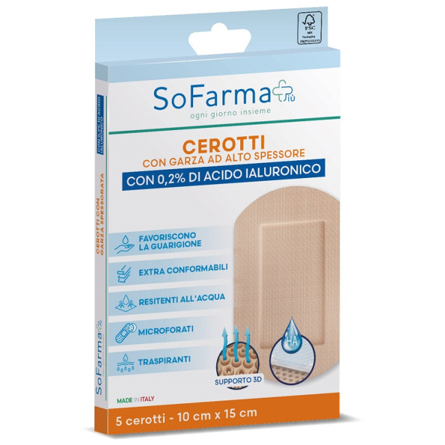 CEROTTO CICATRIZZANTE 10X15 CM 5 PEZZI SOFARMAPIU' CEROTTO CICATRIZZANTE 10X15 CM 5 PEZZI SOFARMAPIU'
