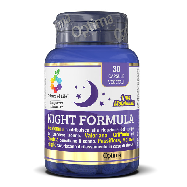 COLOURS OF LIFE NIGHT FORMULA 30 CAPSULE VEGETALI 550 MG COLOURS OF LIFE NIGHT FORMULA 30 CAPSULE VEGETALI 550 MG