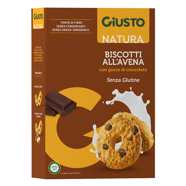 GIUSTO SENZA GLUTINE BISCOTTI AVENA GOCCE CIOCCOLATO 250 G GIUSTO SENZA GLUTINE BISCOTTI AVENA GOCCE CIOCCOLATO 250 G
