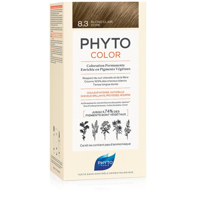 PHYTOCOLOR 8.3 BIONDO CHI DOR 1 LATTE + 1 CREMA + 1 MASCHERA + 1 PAIO DI GUANTI PHYTOCOLOR 8.3 BIONDO CHI DOR 1 LATTE + 1 CREMA + 1 MASCHERA + 1 PAIO DI GUANTI