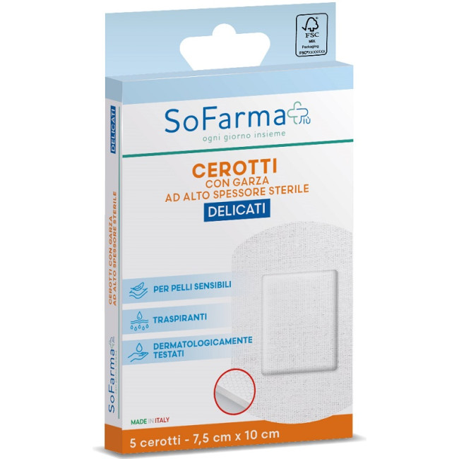 CEROTTO DELICATO 7,5X10 CM 5 PEZZI SOFARMAPIU' CEROTTO DELICATO 7,5X10 CM 5 PEZZI SOFARMAPIU'