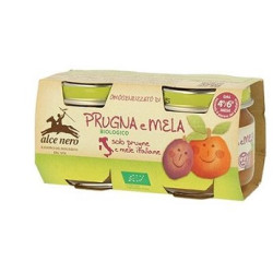 OMOGENEIZZATO PRUGNA E MELA BABY FOOD BIO 2 X 80 G