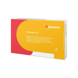 Confezione da 30 compresse di Awesam Colesterol Alt integratore per abbassare il colesterolo.