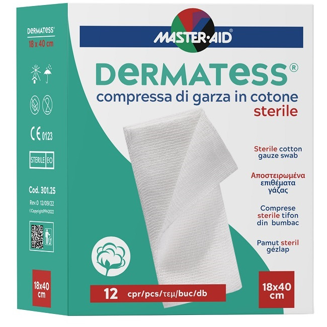 GARZA IDROFILA DERMATESS COTONE 18X40 12 PEZZI GARZA IDROFILA DERMATESS COTONE 18X40 12 PEZZI
