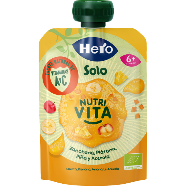 HERO BABY SOLO POUCH NUTRI VITA CAROTA ANANAS BANANA 100 G HERO BABY SOLO POUCH NUTRI VITA CAROTA ANANAS BANANA 100 G