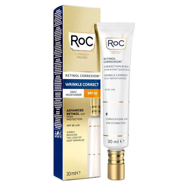 ROC RETINOL CORREXION WRINKLE CORRECT DAILY MOISTURISER SPF30 30 ML ROC RETINOL CORREXION WRINKLE CORRECT DAILY MOISTURISER SPF30 30 ML