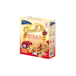 PIACERI MEDITERRANEI CEREALORO BARRETTA DI RISO CON MAIS E MIRTILLI ROSSI 6 PEZZI DA 21,5 G