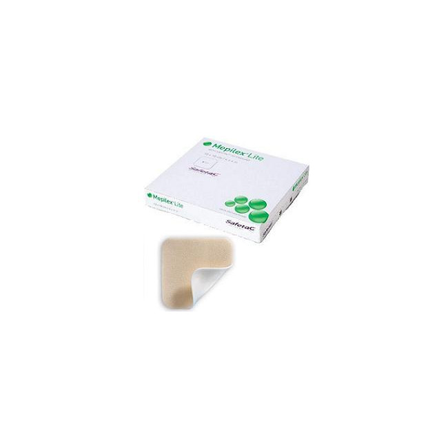 SCHIUMA DI POLIURETANO ASSORBENTE SOTTILE CON STRATO DI CONTATTO IN SILICONE MORBIDO MEPILEX LITE 15X15 5 PEZZI