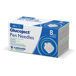 AGO PER PENNA DA INSULINA GLUCOJECT 8 MM GAUGE 32 100 PEZZI